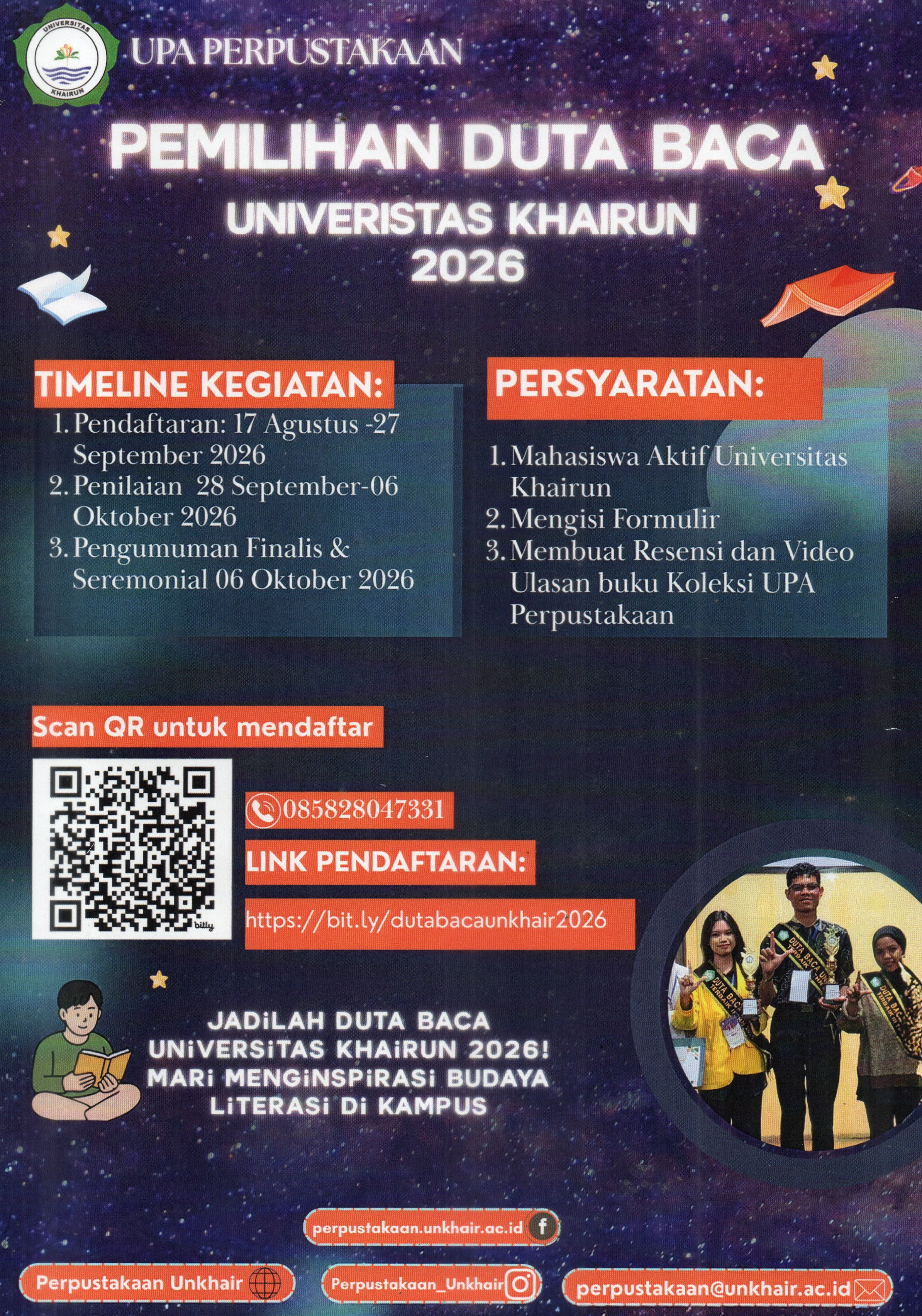 Pemilihan Duta Baca Universitas Khairun 2026